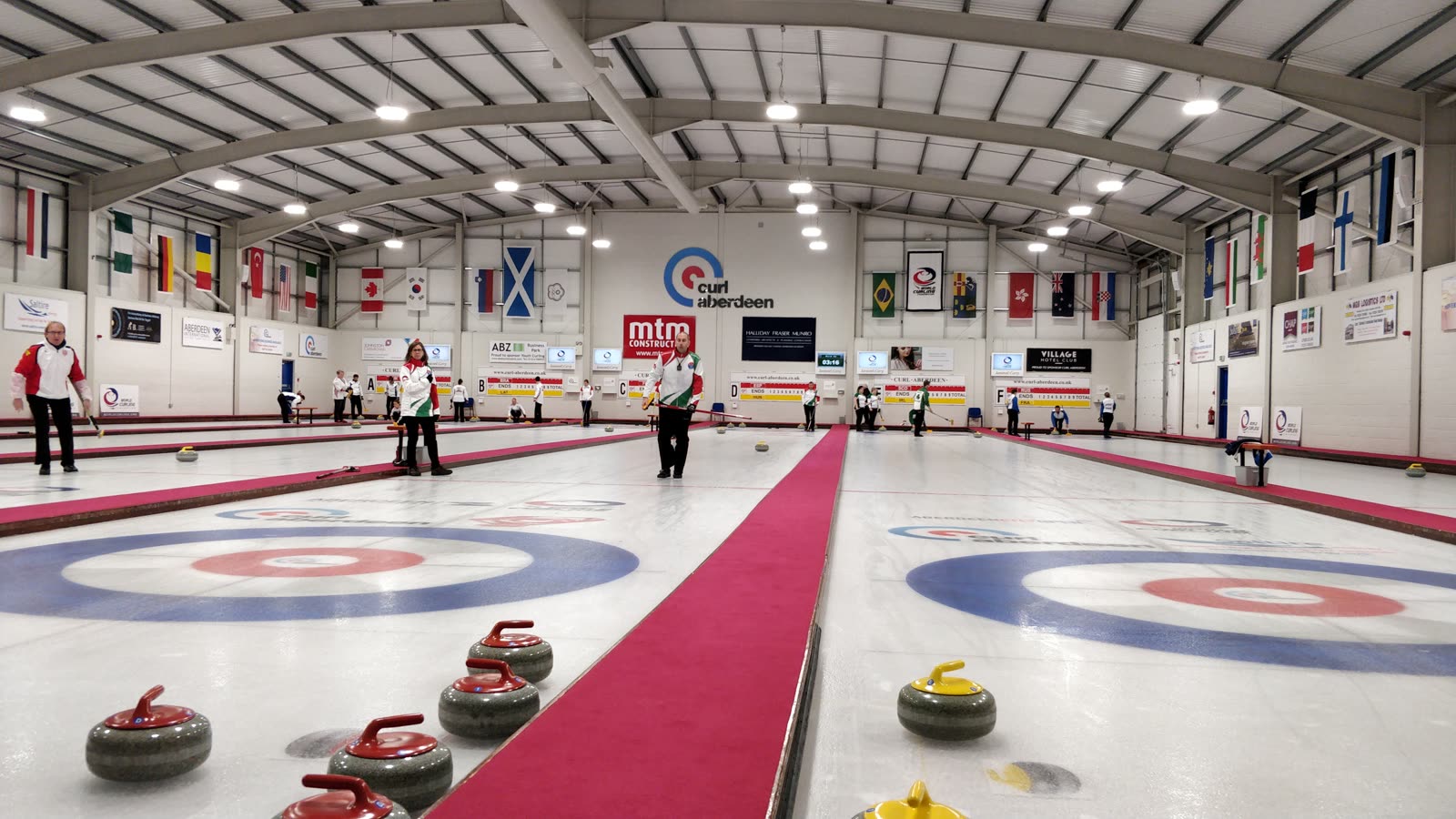 Pistas de Curl Aberdeen durante el Mundial Mixto de Curling de 2019